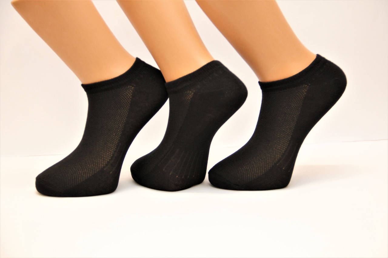 

Мужские носки короткие с хлопка в сеточку КЛ 41-45 черный