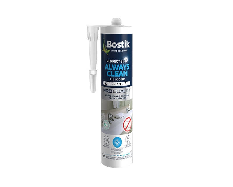 

Герметик силиконовый BOSTIK ALWAYS CLEAN N от плесени и грибков белый 280мл