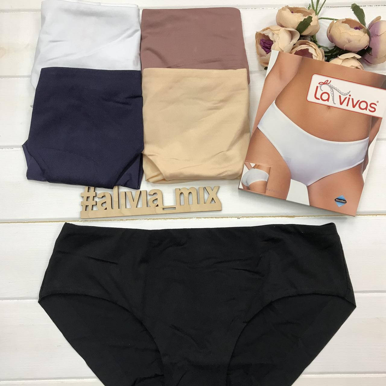 

Бесшовные трусы микрофибра La vivas Чёрный, 2XL