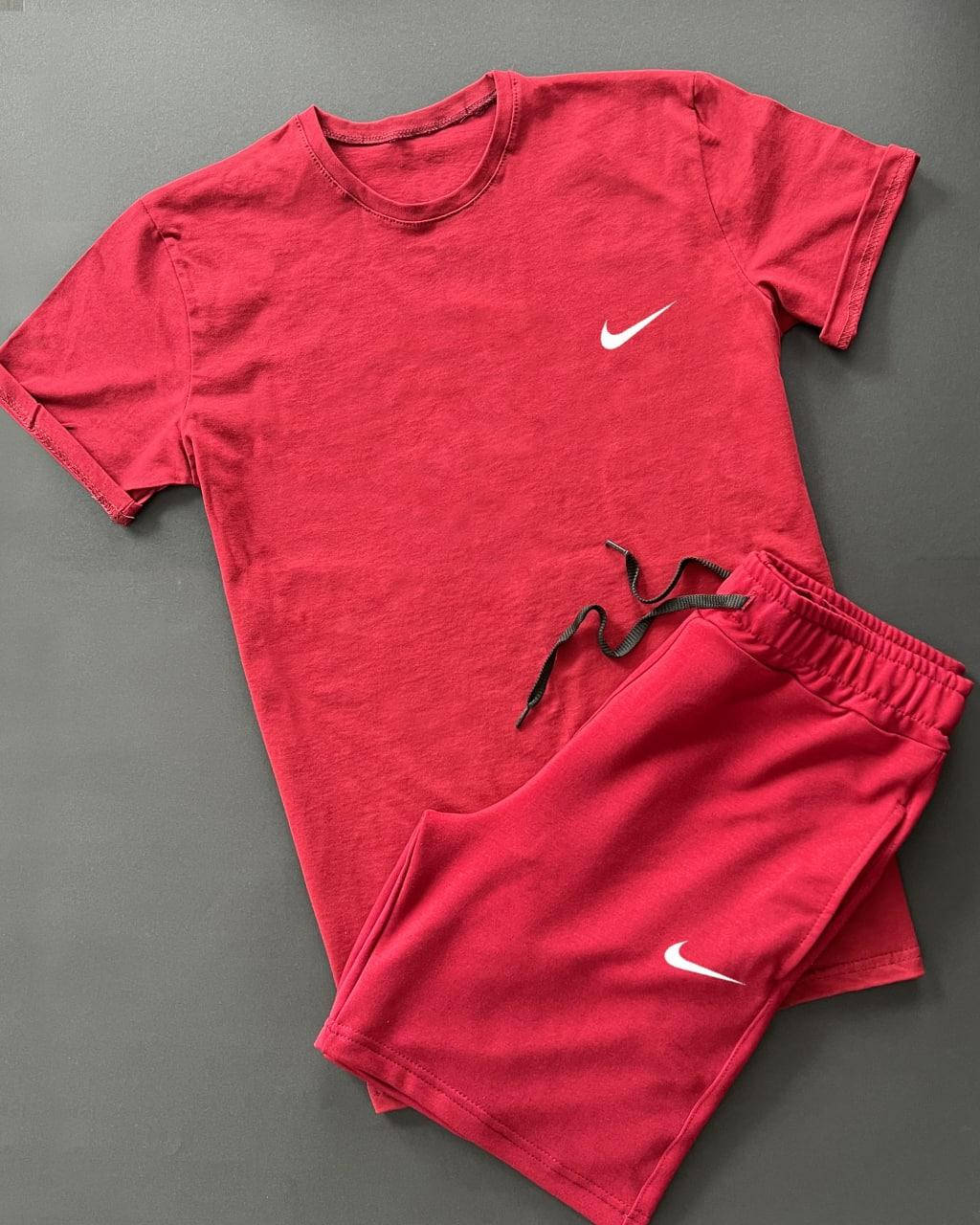 

Спортивный костюм nike найк комплект летний шорты и футболка красный
