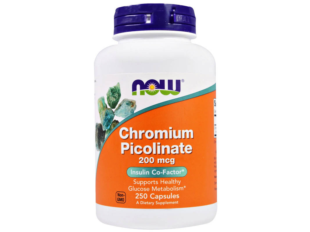 

Хром пиколинат Chromium Picolinate, Now Foods, 200 мкг, 250 капсул