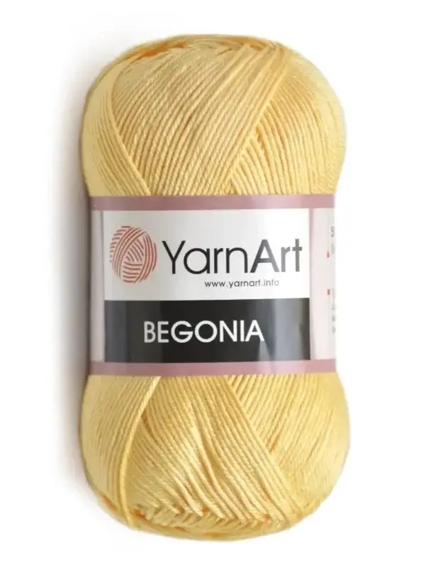 

Пряжа летняя YarnArt Begonia Ярнарт Бегония 100% мерсеризованный хлопок, Турция 4653- желтый