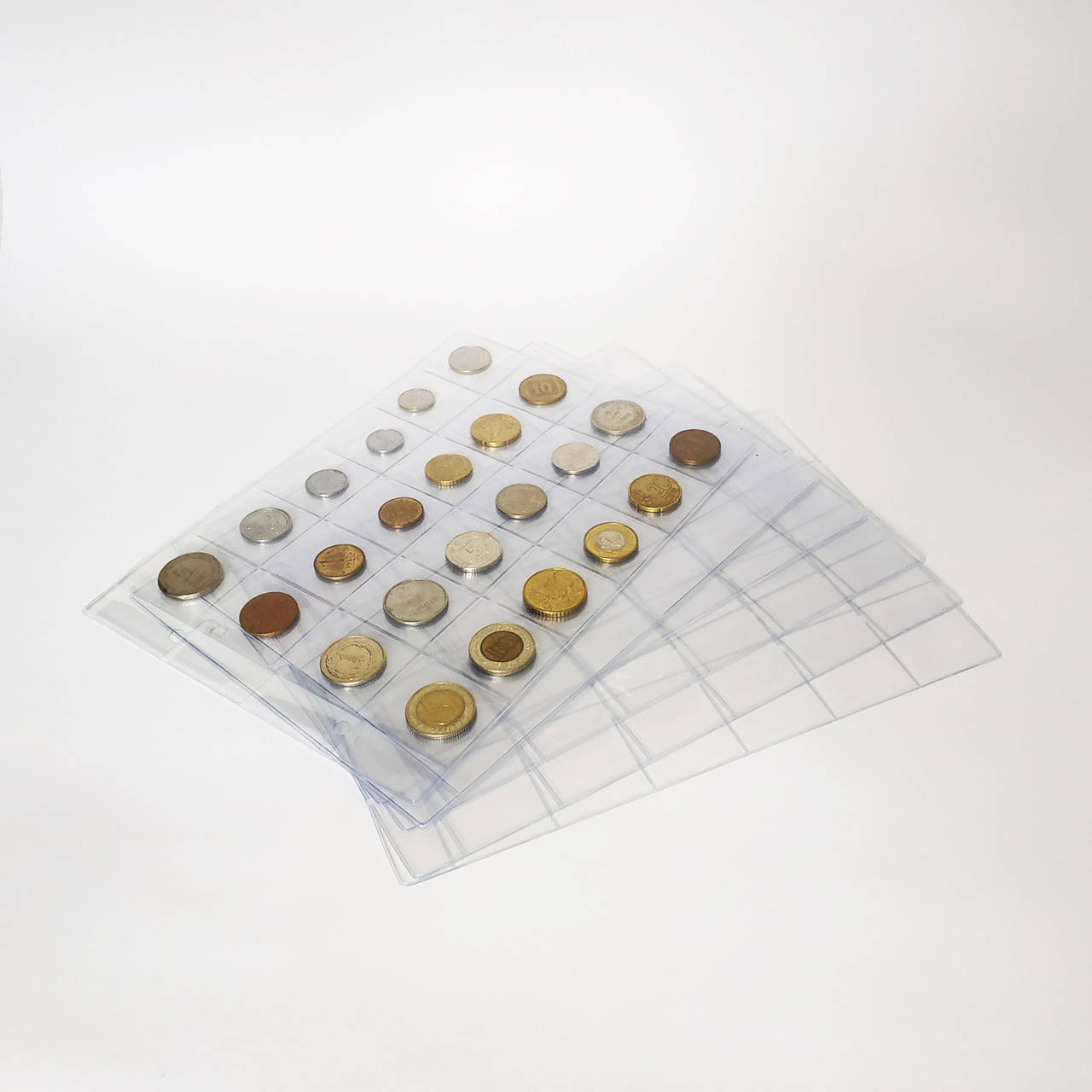 

Листы (файлы) для монет 24 ячейки 35х42 мм 10шт