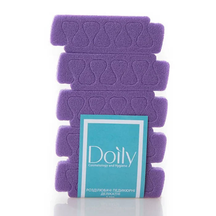 

Разделители для педикюра Doily из полипропилена, фиолетовые (5 пар)
