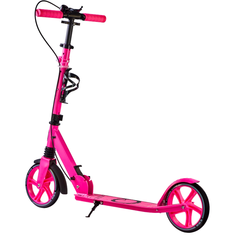 

Самокат Maraton Rider складной двухколесный с ручным тормозом и подстаканником для девочек (розовый)