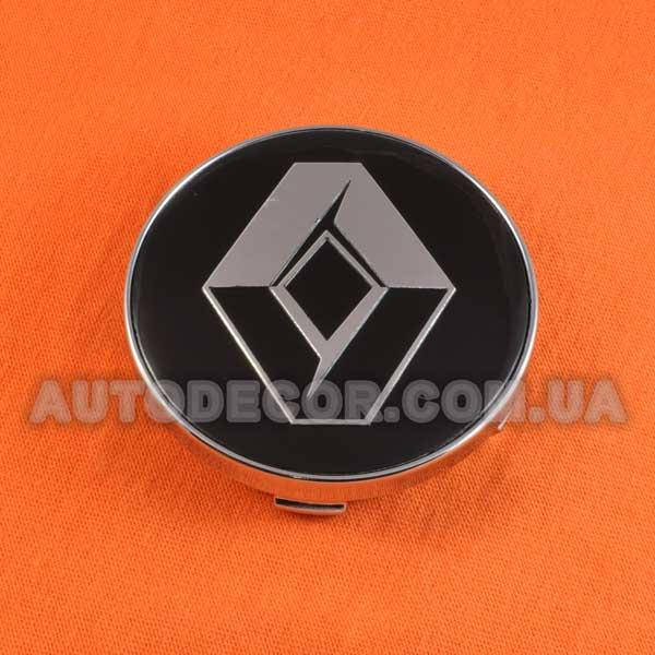 

Колпачки заглушки на литые диски Renault (60/56/10) черные/хром логотип