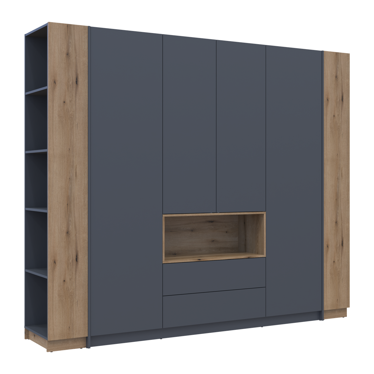 Шафа для одягу з нішею та етажеркою Doros Дейл Графіт/Дуб Евок 4 ДСП 234х52х220 (42005158) 5