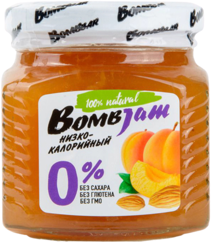 

Низкокалорийный джем Bombjam Абрикос-Миндаль (250 грамм)