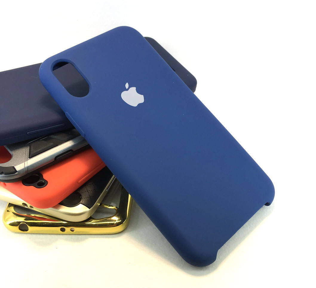 

Чехол на iPhone X, iPhone XS накладка бампер противоударный Original Soft Touch, Синий