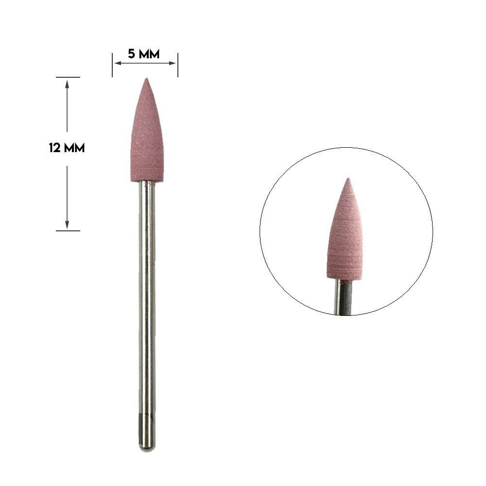 

Фреза для маникюра силиконовая конус мини, розовая