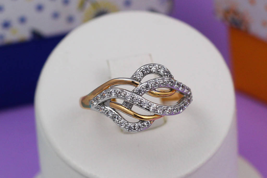 

Кольцо Xuping Jewelry с родием загадка р 19 золотистое