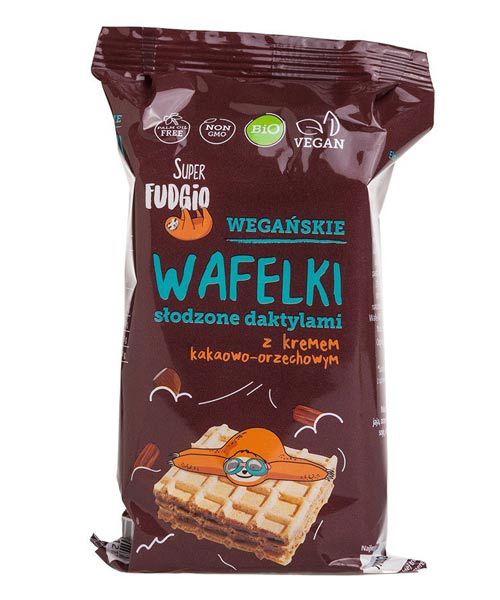 

Веган вафлі з какао, фундучним кремом та фініками Super Fudgio, 120г