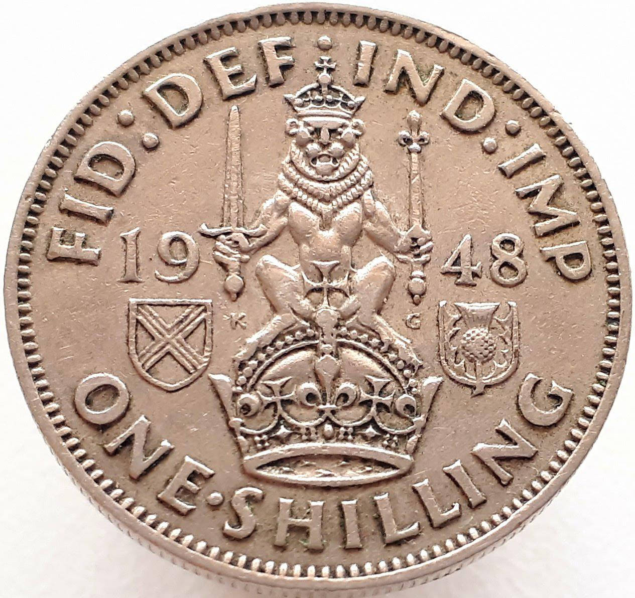 

Великобритания 1 шиллинг 1948 - Шотландский шиллинг