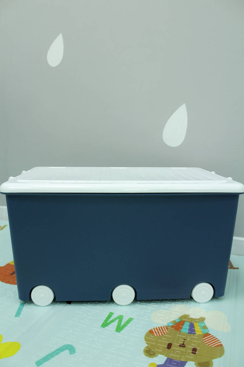 

Ящик контейнер для игрушек Тега Tega, Серый Синий