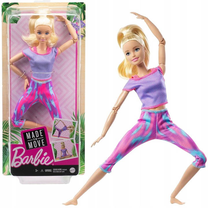 

Кукла Барби йога блондинка Безграничные движения Barbie made to move Mattel GXF04
