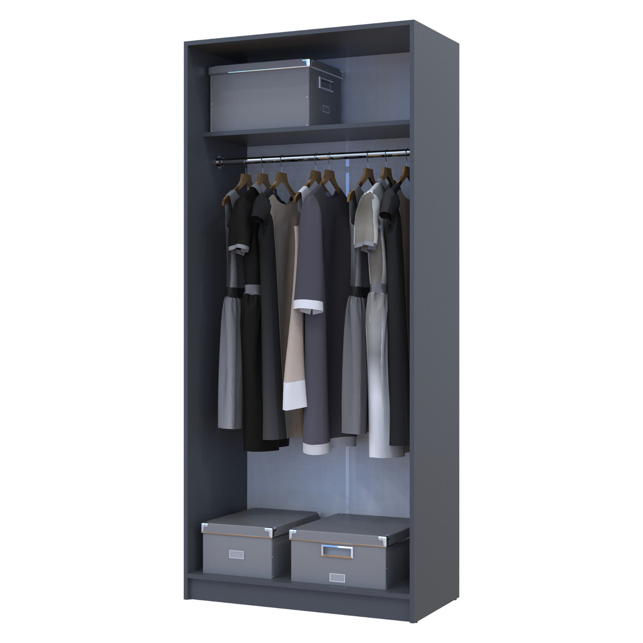Шафа для одягу Promo Графіт Графіт 2 ДСП 90х48х204 (44900232) 8