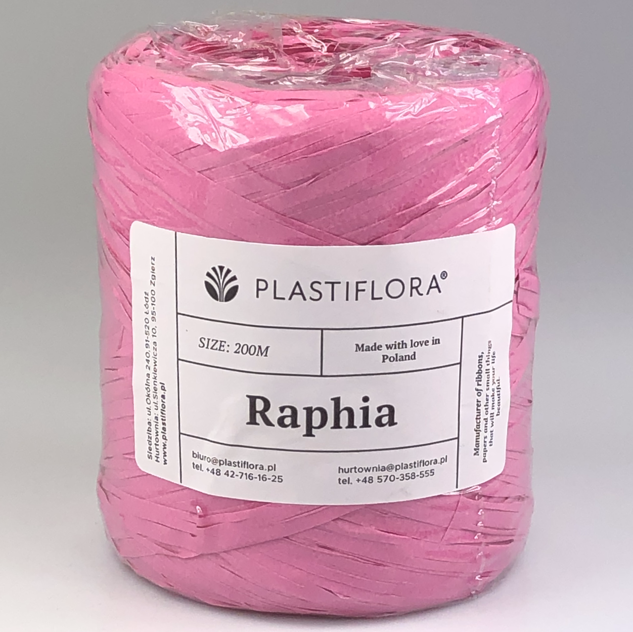 

Рафия Plastiflora, розовая, 200 м, Розовый