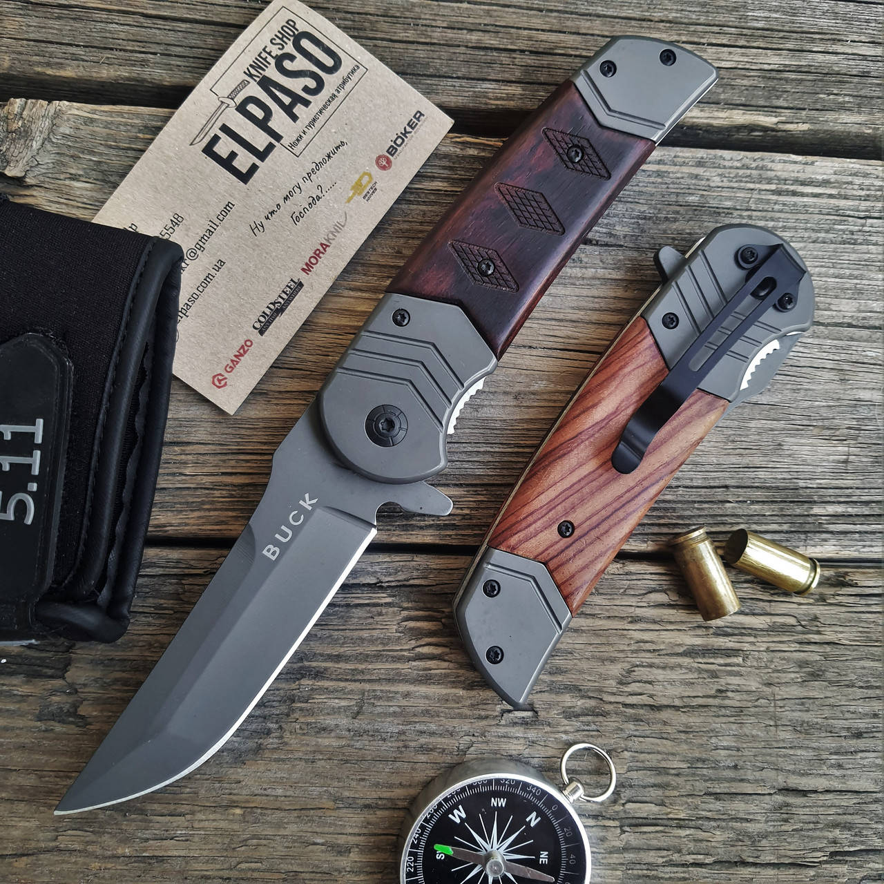 

Складной крупный нож Buck Totem, сталь 440, полуавтоматический., Темно-серый