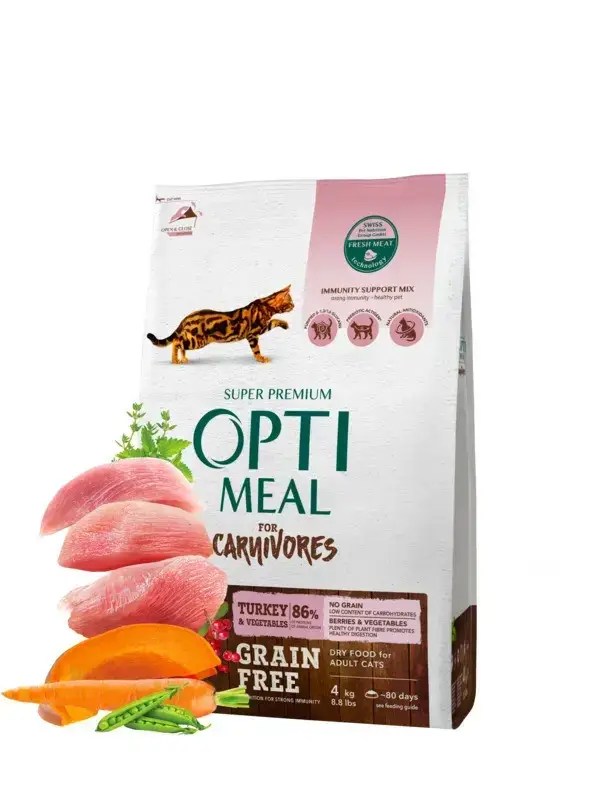 

Adult Cat Grain Free Turkey Vegetables Беззерновой сухой корм для взрослых кошек-индейка и овощи 4кг