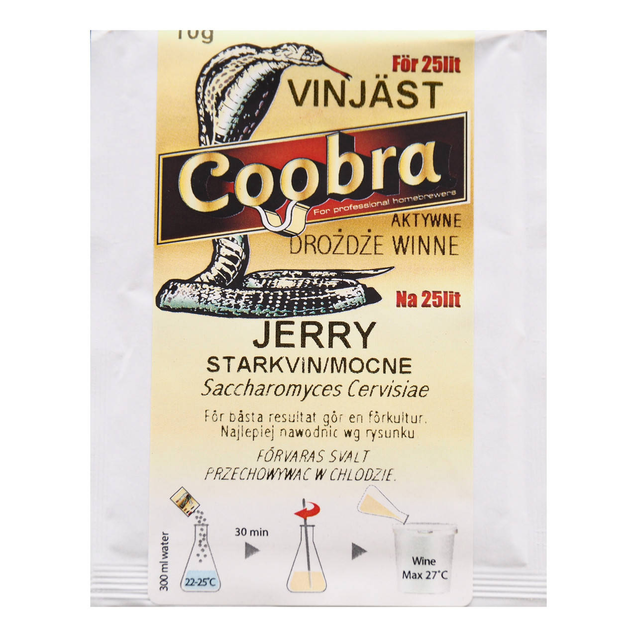 

Cухие дрожжи винные Coobra Jerry, 10 г