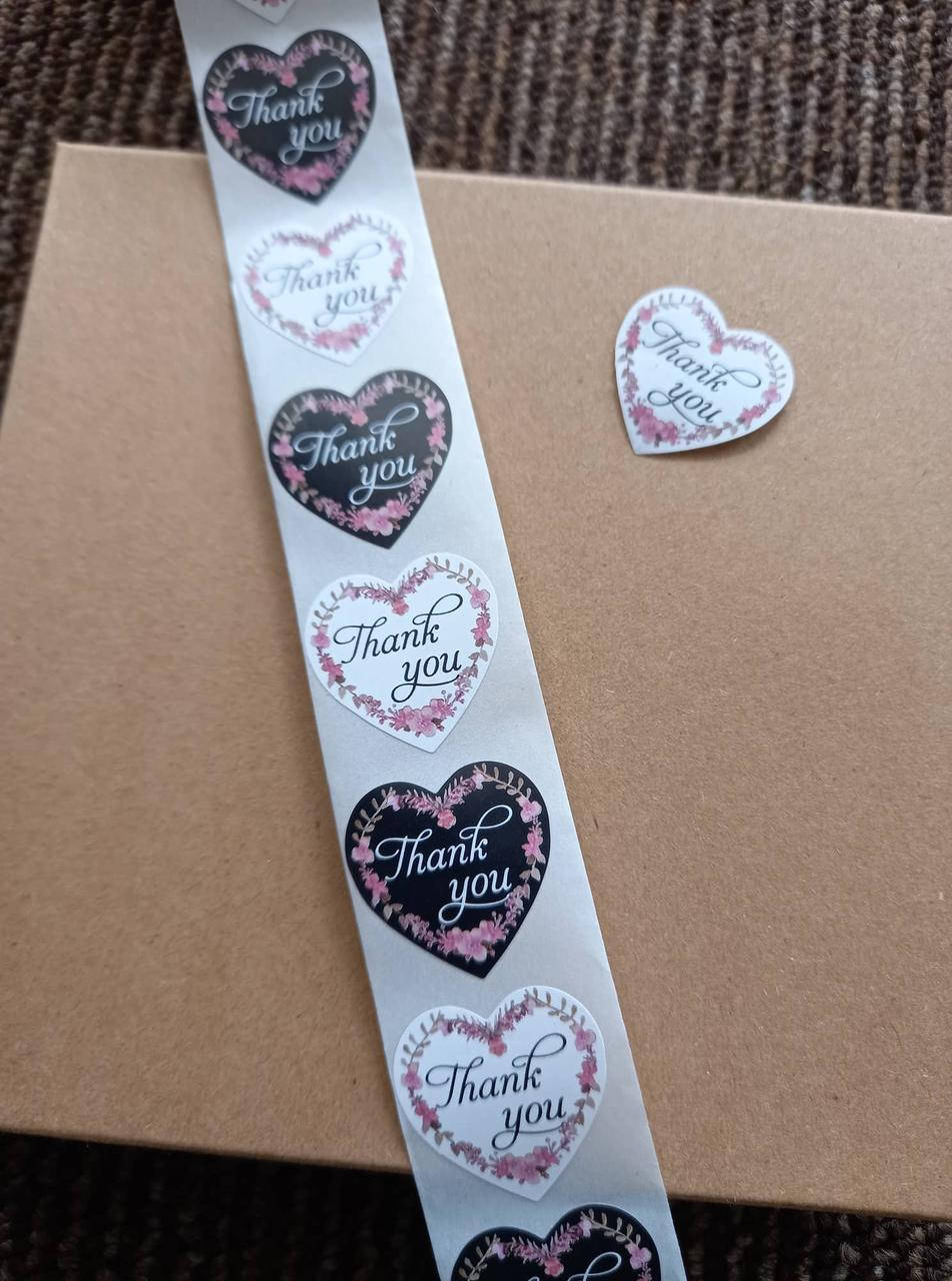 

Наклейка сердце thank you, 25 мм, 10 шт