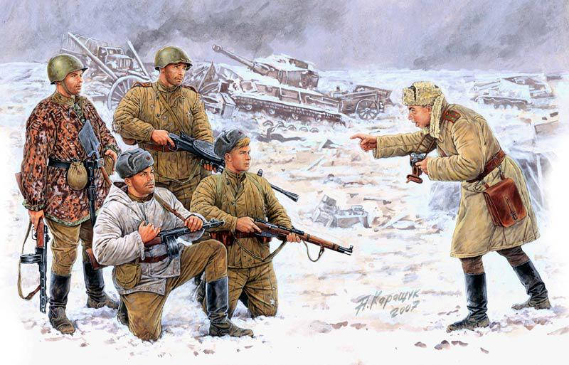 

Совесткая пехота, Корсунь-Шевченковский, 1944 г. 1/35 MASTER BOX 3529