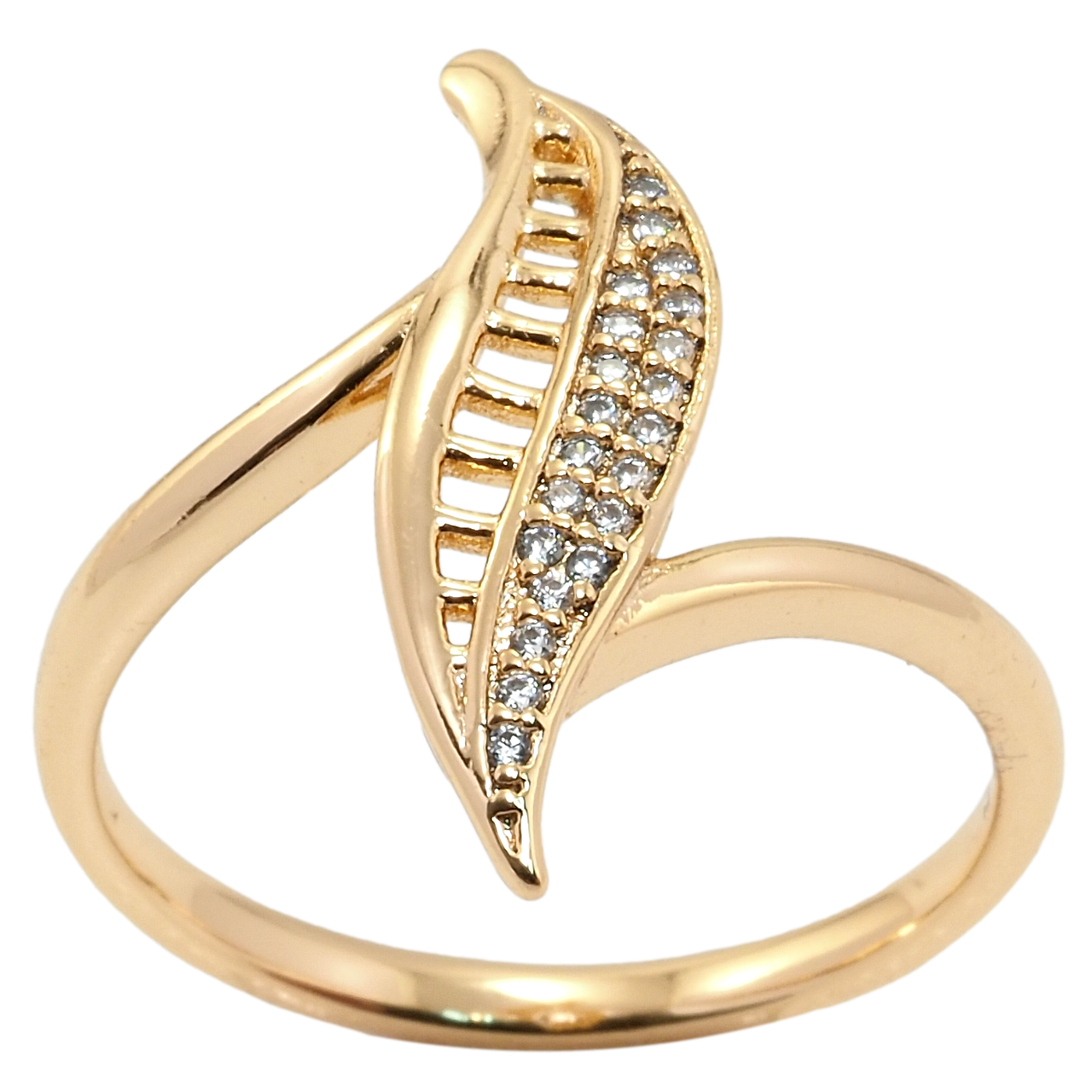 

Кольцо Xuping Позолота 18K "Лепесток с цирконием" р.16,20