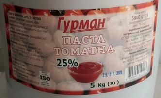 

Томатна паста 25% ТМ "Гурман , 5000 г
