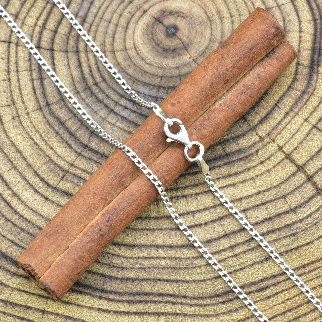 

Серебряная цепочка родированная Панцирная ширина 1.5 мм длина 60