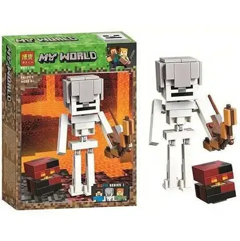 

Конструктор для детей от 6 лет Minecraft Большой Скелет с кубком магмы Майнкрафт 142 деталей, Разные цвета