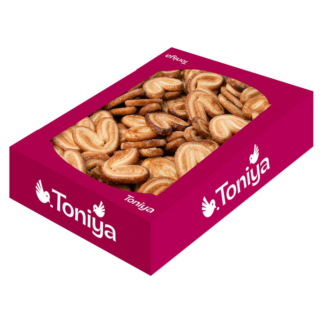 

Слоеное сахарное печенье вкусное посыпанное сахаром Ушки коробка 1,8 кг ТМ TONIYA