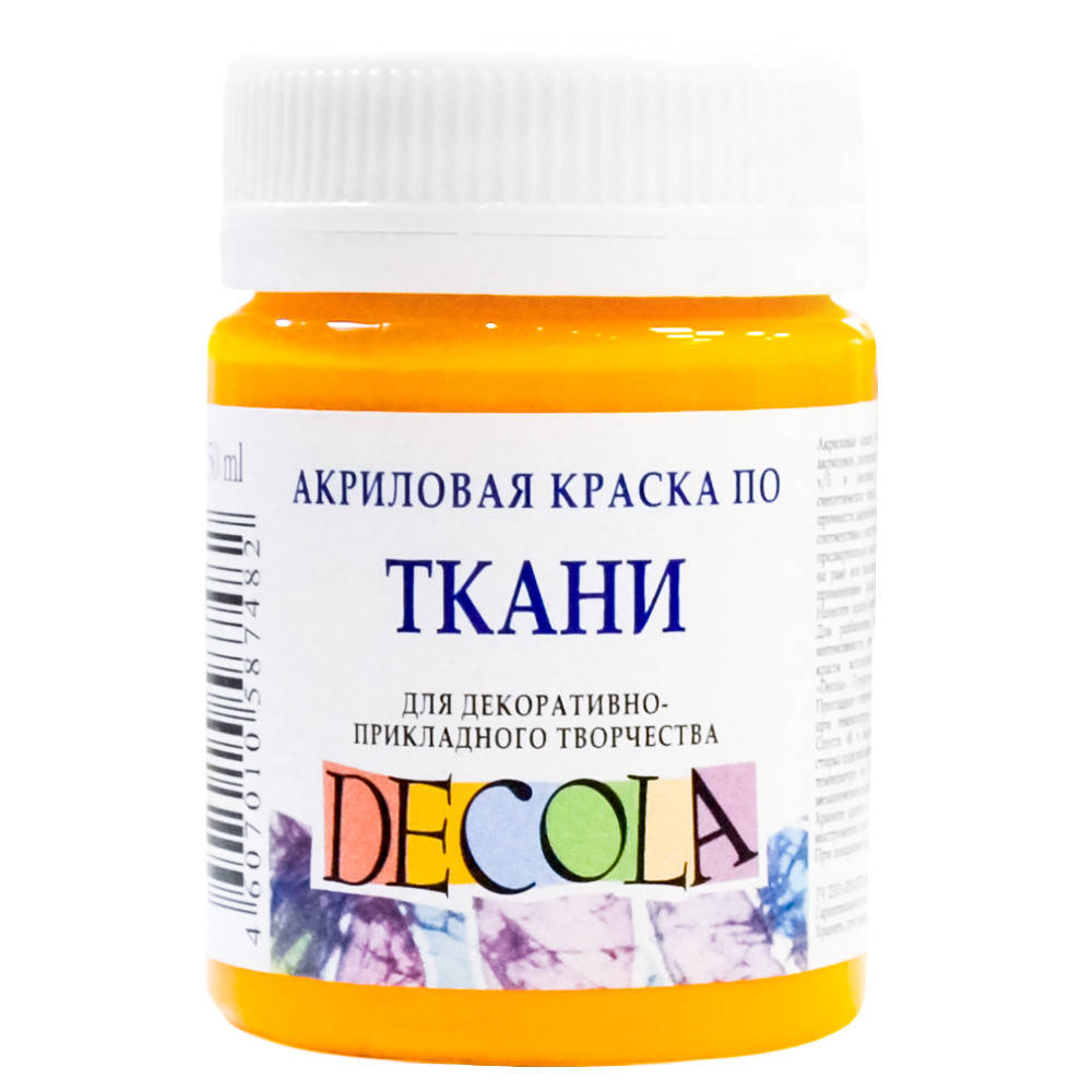 

Фарба акрилова для тканини Decola ЗХК 50 мл (221) жовта темна (352196)