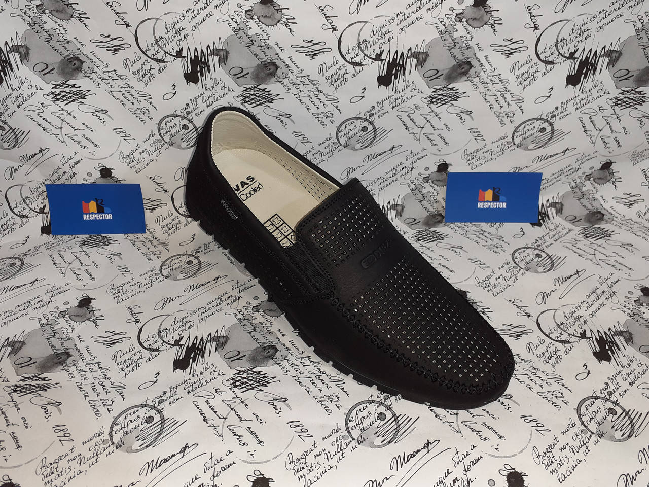 

NIVAS DIESEL 32 черные фирменные мужские летние кожаные мокасины