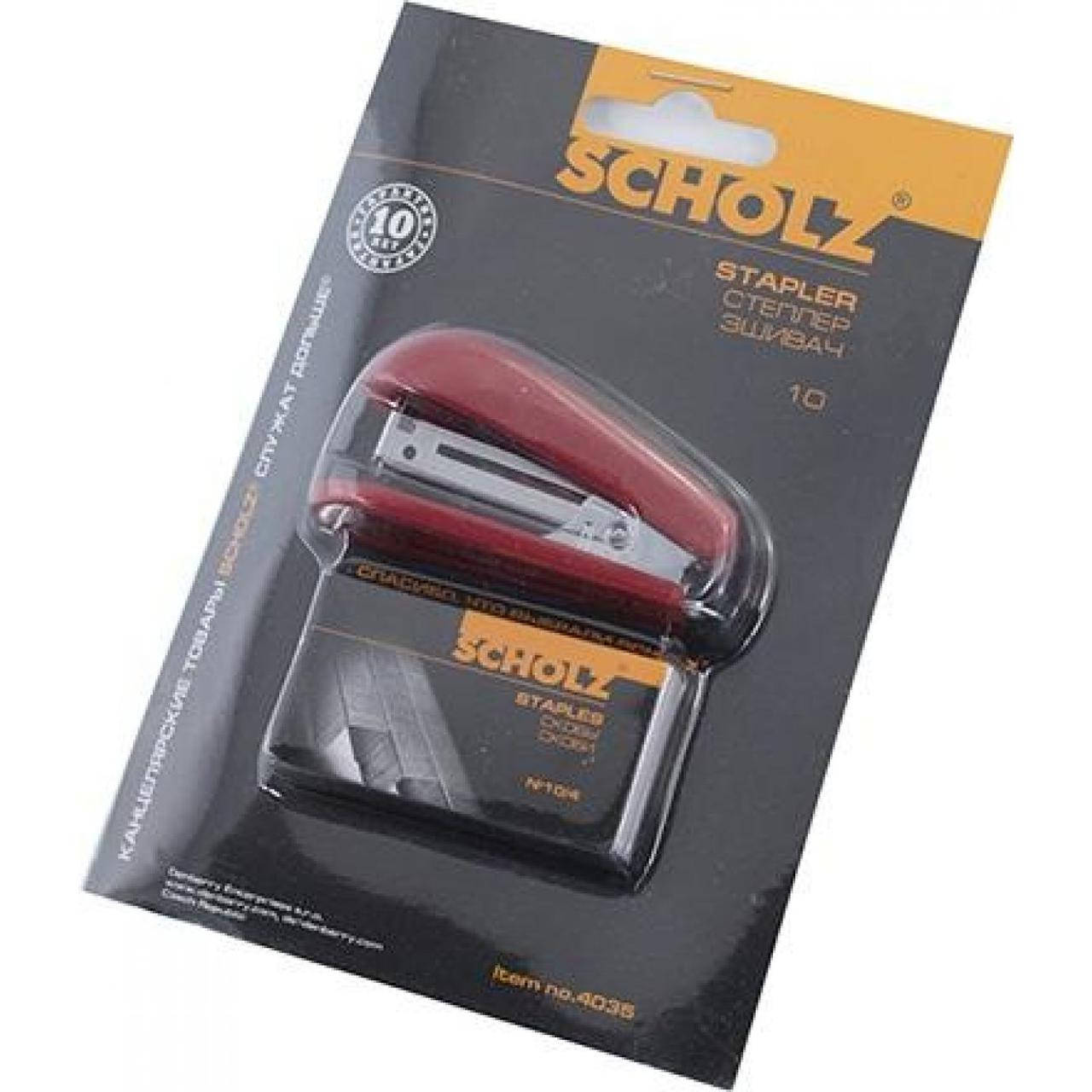 

Степлер №10 Scholz 8 листов мини красный +1000 скоб 4035/04020831