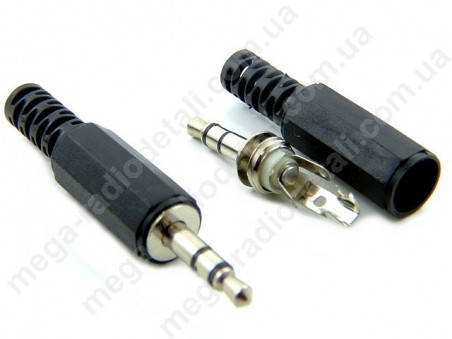 

Штекер Jack 3.5mm 3 pin пласт. с пласт. пружиной
