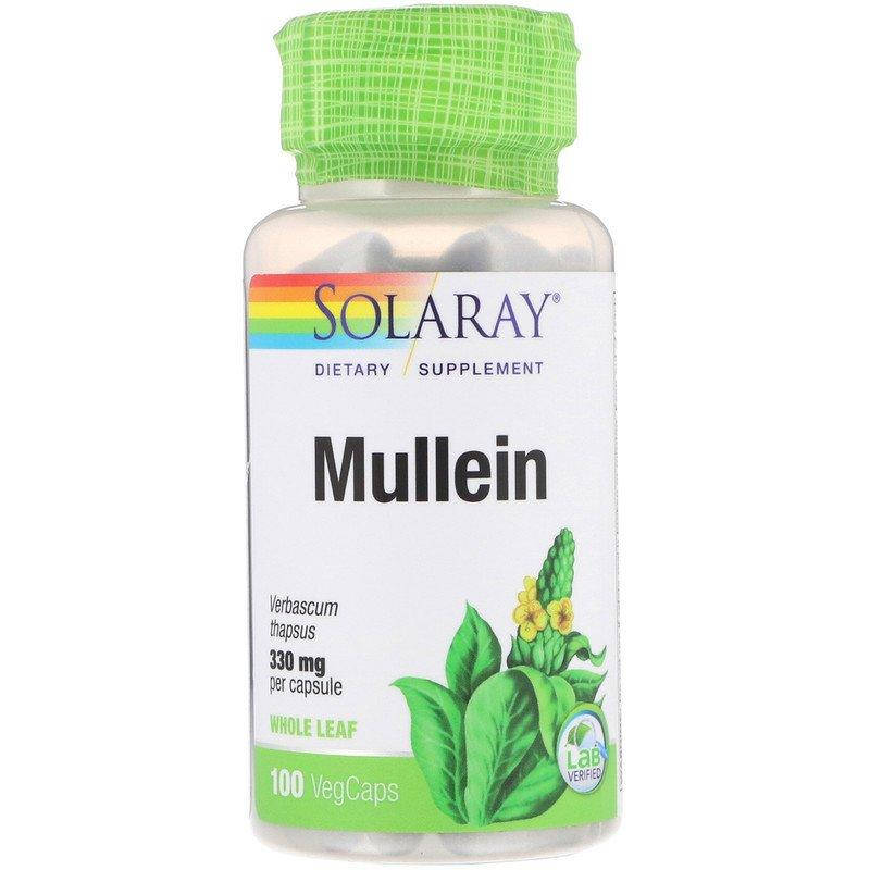 

Коровяк, Mullein, Solaray, 330 мг, 100 капсул (SOR-01390)