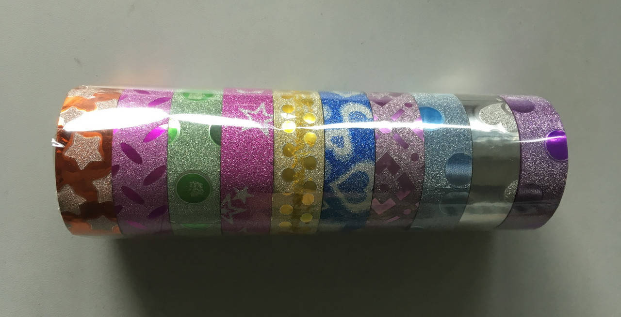 

Скотч декоративный 1,5 см x 3 м (10 штук\упаковке)