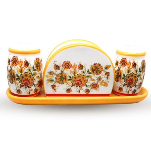 

Набор для специй с салфетницей Цветочная роспись SNT 6912-16