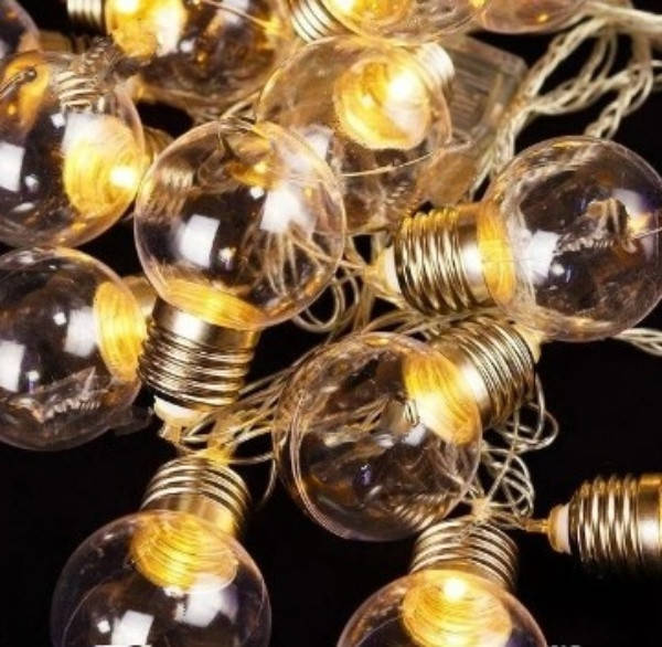 

Гирлянда Лампочки 40 мм LED 20 теплый Белый, 7 м, белый провод (13645-07)
