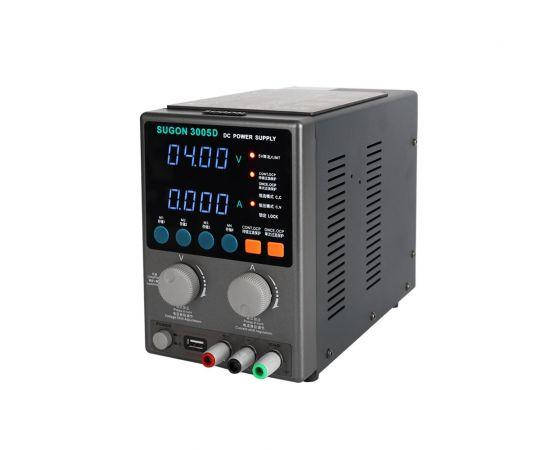 

Блок питания Sugon 3005D 30V, 5A, цифровая индикация, 4 канала памяти, USB 5V