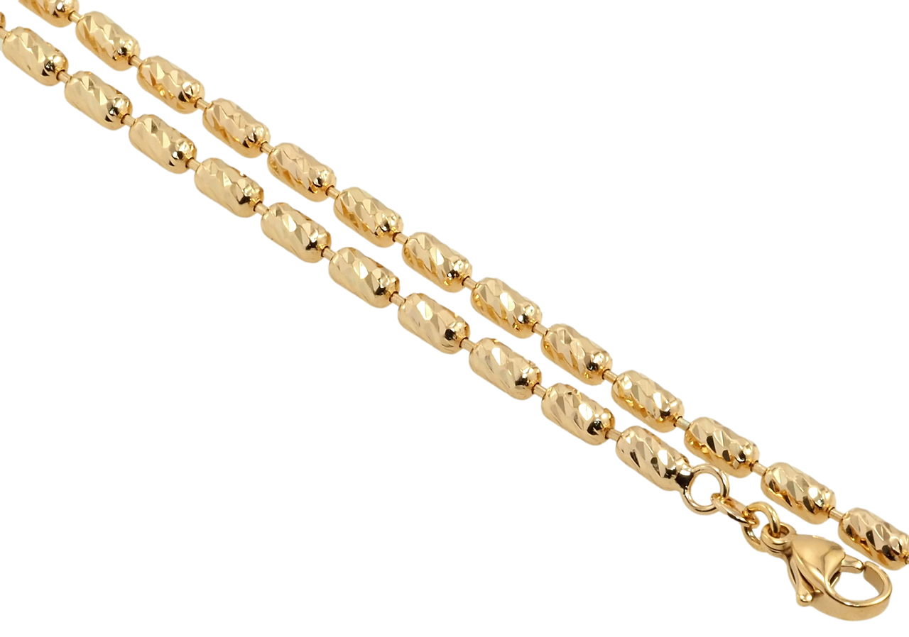 

Цепочка Xuping Позолота 18K "Плетение Перлина с узором насечками" длина 50см х 3мм