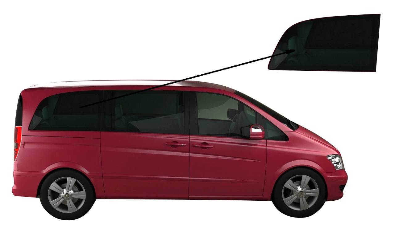 

Боковое стекло короткая база Mercedes Vito 2003-2014 заднее правое