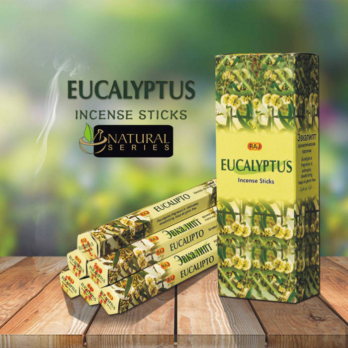 

Ароматические палочки благовония RAJ EUCALYPTUS (шестигранник) Эвкалипт