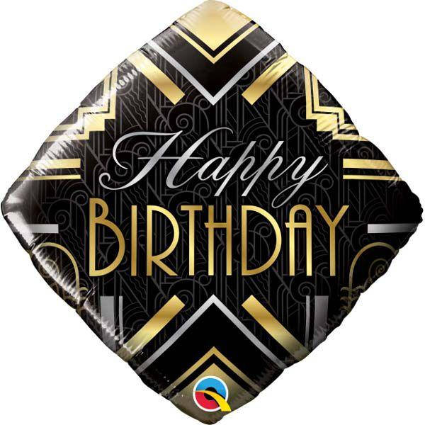 

Фольгированный шар c гелием ромб 45см "Happy Birthday"