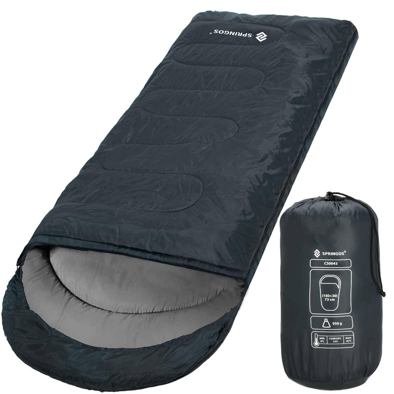 

Спальный мешок (спальник) Springos 2 в 1 CS0043 +8 ...+20 °C R Navy Green/Grey - UkMarket