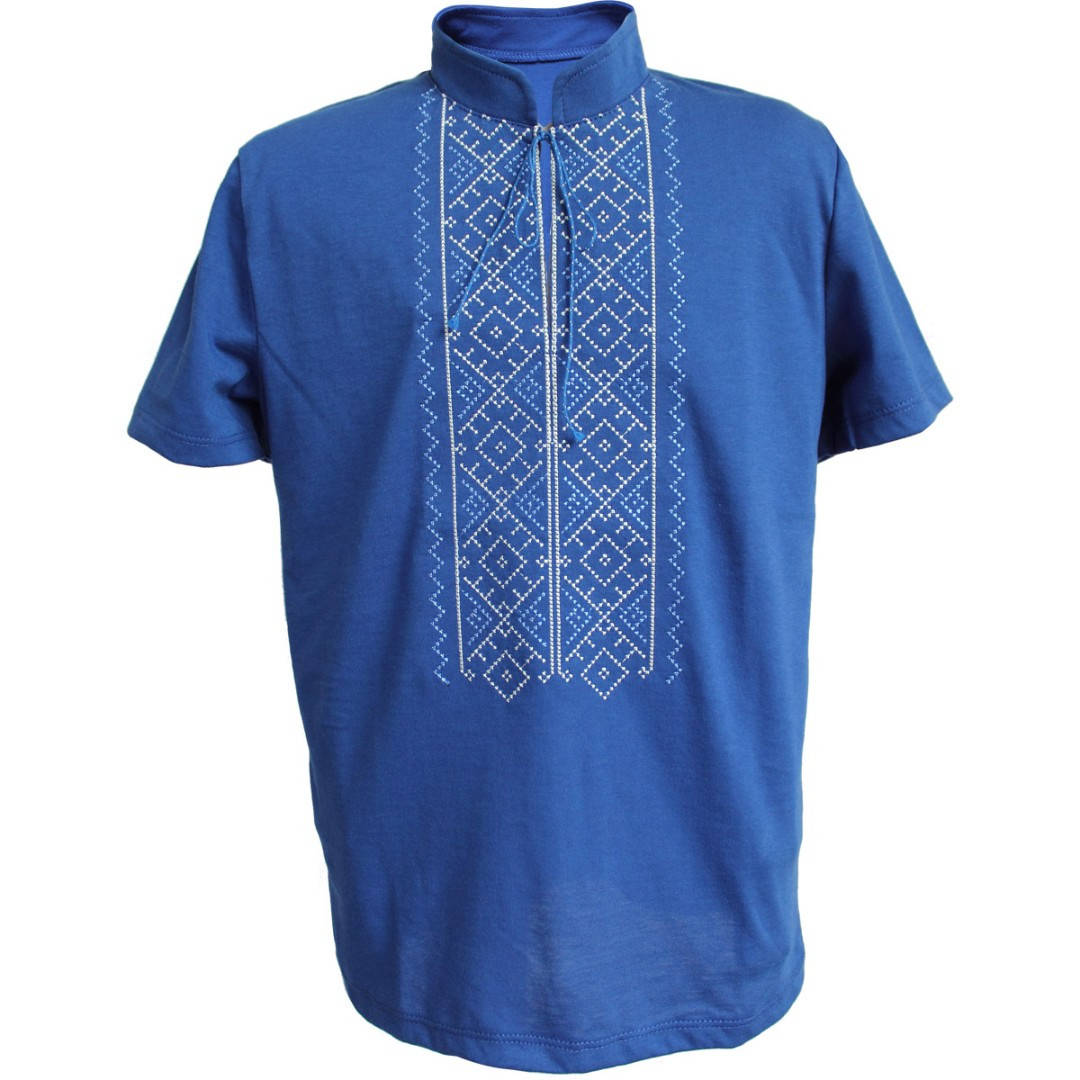 

Вышиванка для мальчика синяя трикотажная, арт.5-603 Ладан 38