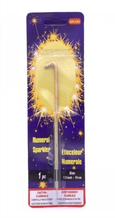 

Свеча цифра "Бенгальский огонь золото" - 1