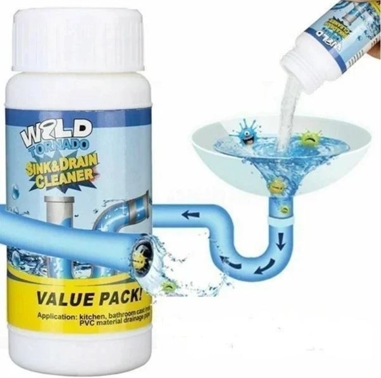 

Чистящее средство для труб и раковин - мощный очиститель мойки и слива Wild Tornado Sink Drain Cleaner