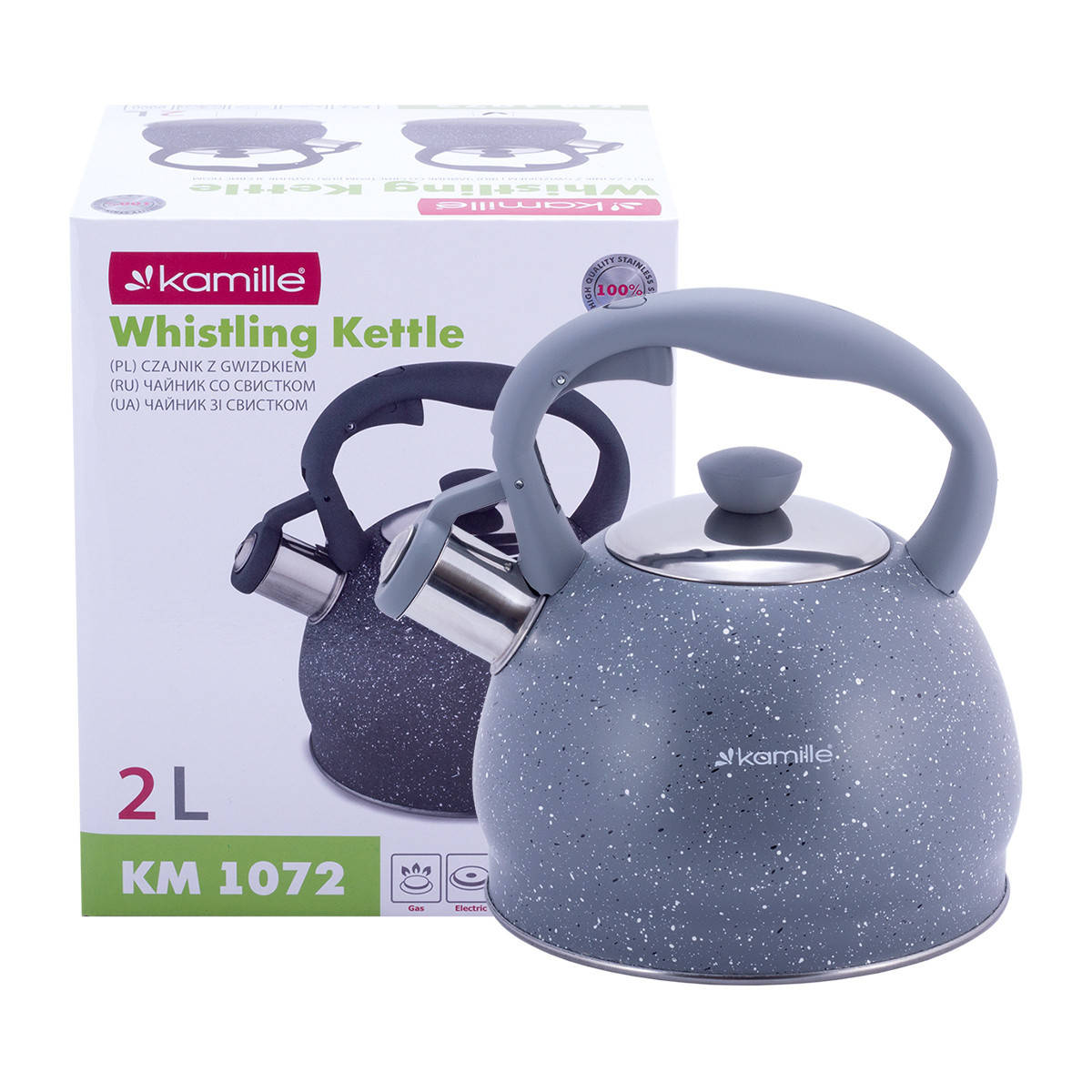 

Чайник со свистком Kamille KM-1072 2 л серый