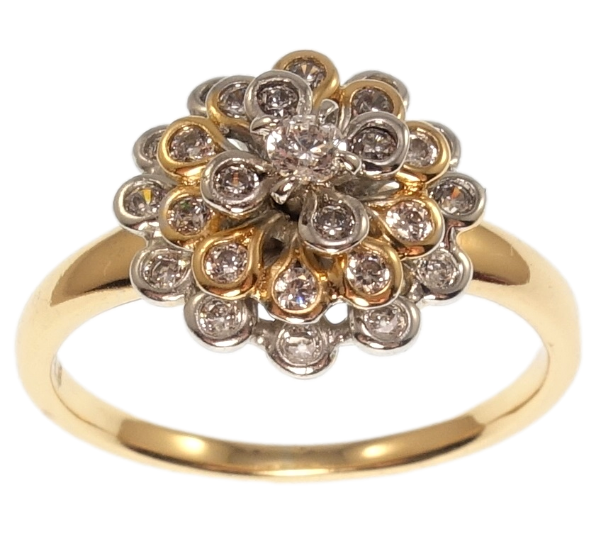 

Кольцо Xuping Позолота 18K+Родий "Цветок" р.16,16.5,17,18,19
